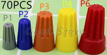 

connector 70PCS Electrical Wire Twist Nut Connector Terminals Cap Spring Insert Assortment 5 Colors Red Yellow Blue orange Gray