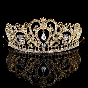 

hot Continental Baroque crown alloy rhinestone bride hair jewelry bridal crown wedding headdress