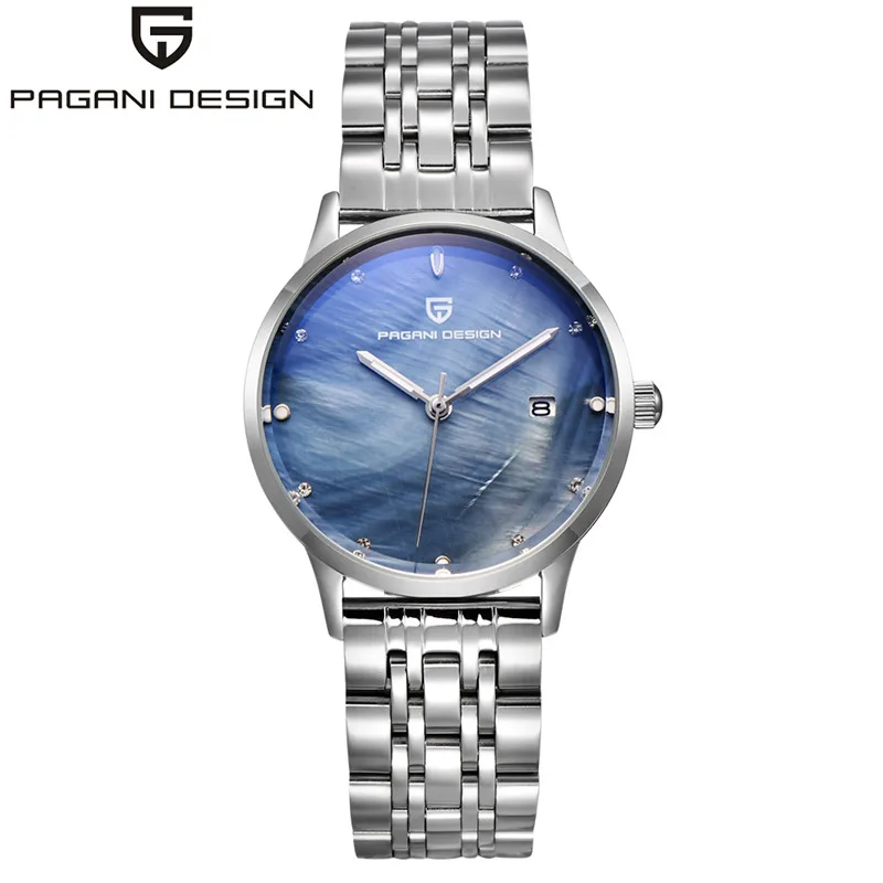 

PAGANI DESIGN Brand Lady Fashion Stainless Steel Quartz Watch Women Waterproof shell dial Luxury Dress Watches Relogio Feminino