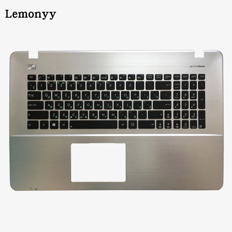 Новая русская клавиатура для ноутбука Asus X751 X751LB X751LD X751LJ X751LK X751MJ X751LX серебристый с palmrest верхний 90NB04I5-R31RU0
