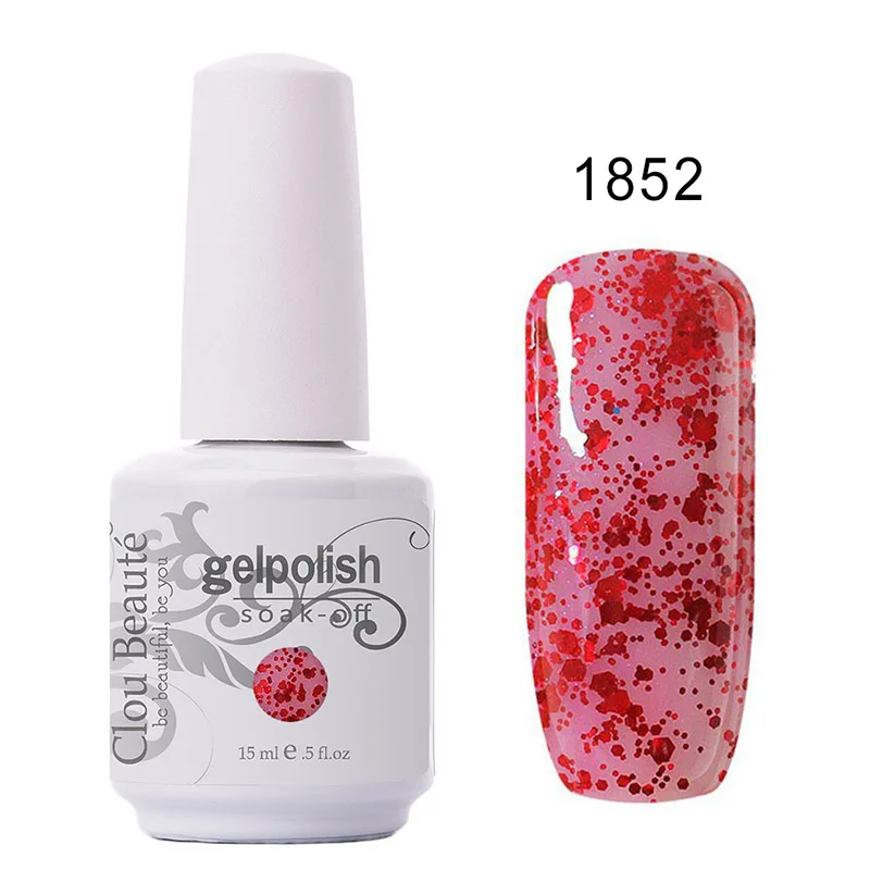 Clou Beaute 15 мл Гель-лак для ногтей Giltter УФ-Гель-лак цвет esmaltes permanentes de UV Гель-лак Nagellack лак для ногтей - Цвет: 1852