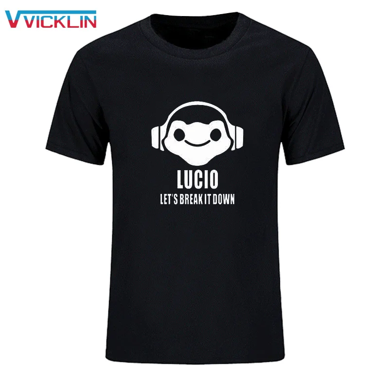 Горячая игра смотреть над DJ LUCIO мастерство логотип priting Gane вентиляторы футболка различные цвета хлопок свободные плюс размеры Одежда