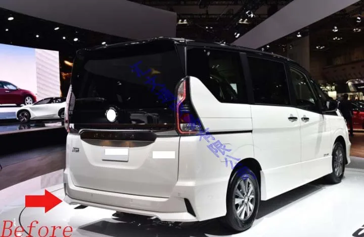 Для NISSAN SERENA C27 ABS Хромированная защита заднего бампера защитная пластина аксессуары