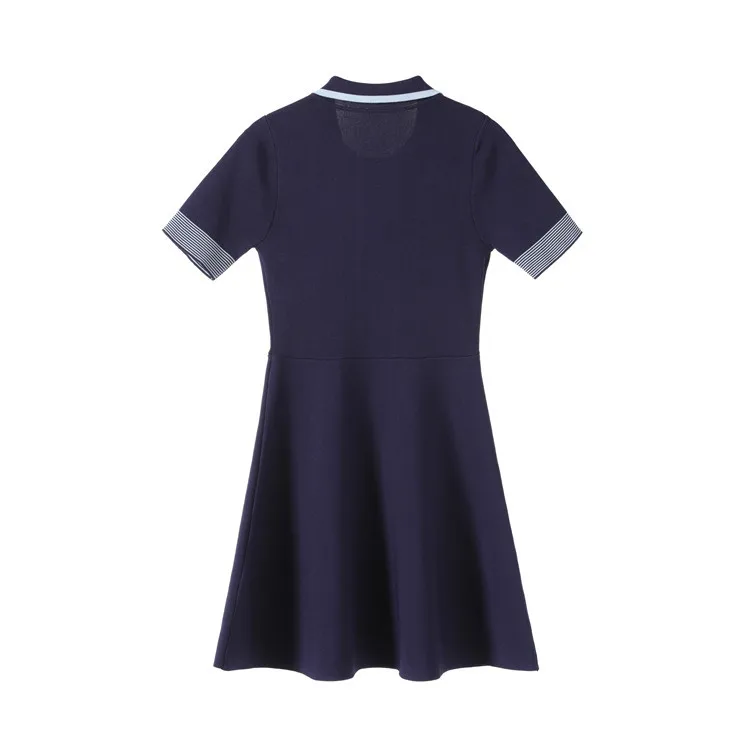 Новая весенняя и летняя секция 19 institute wind sapphire POLO Воротник трикотажное платье G0323 леди культивировать мораль