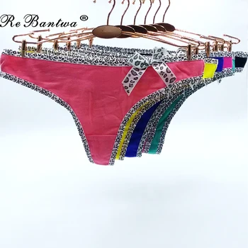 

Wholesale 10pcs/lot Sexy g-strings Cotton Bikini Leopard T Back Panties Thongs Women Underwear Lingerie G string Ladies Tangas