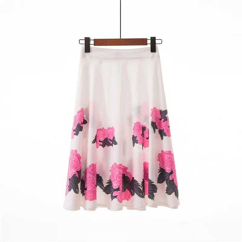 Color 2 RAISEVERN Boho Стиль Цветочный принт юбка женская обувь на застежке-молнии пляжная юбка Повседневное уличная пляжная летняя юбка женский - Цвет: Color 2