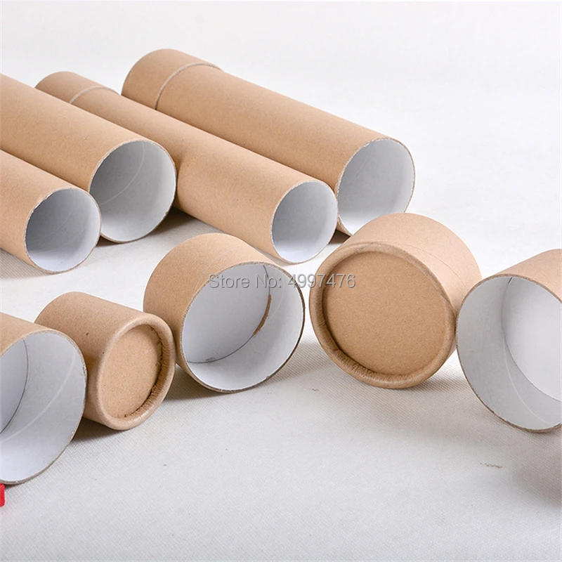 Custom Cardboard Picture Storage Poster Drafting Scroll Holder Kraft Recycled Paper packaging Tube with End Caps Container Tube