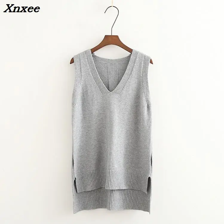 vest sweater women V-neck pullover vest Fashion wild Female sweater 2018 autumn women long pullover vest sweater Solid color vest sweater women V-neck pullover vest Fashion wild Female sweater 2018 autumn women long pullover vest sweater Solid color