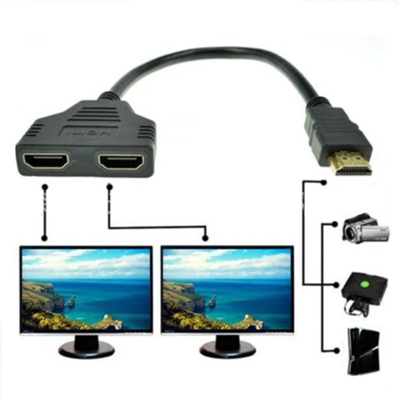 Линия передачи данных 1080 P Switcher мужчин и женщин HDMI кабель 1 в 2 из сплиттер HDMI адаптер диспенсер кабель HD ТВ PC ТВ плеер монитор