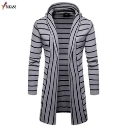 MKASS 2019 мужской вязаный мужской свитер с длинными рукавами зимняя куртка с шапкой новый модный кардиган свитер