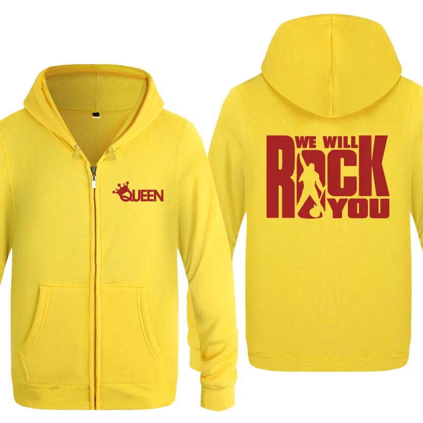 HUAY HOT We Will Rock You queen толстовки рок-группы мужские мужские флисовые кардиганы на молнии толстовки с капюшоном - Цвет: HUAY HOT