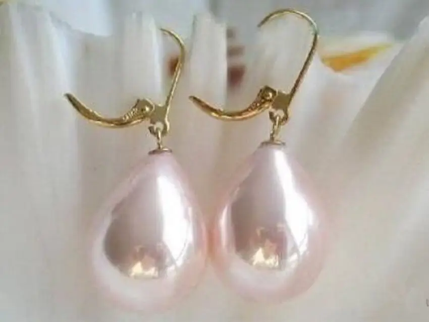 

Hot sale new Style >>>>Charming Pair Beautiful Pink Shell Pearl Drop Earrings