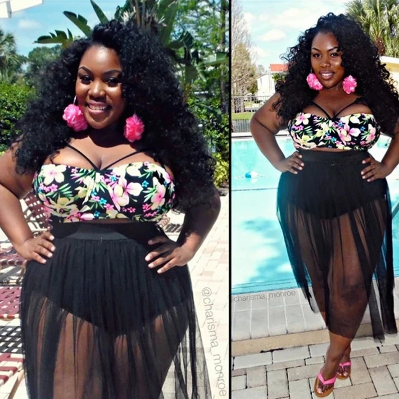 2018 conjuntos de Bikini de talla grande para mujer Graffiti impreso bikini traje de baño de cintura alta traje de baño talla grande natación brasileña grasa 4XL 2018 conjuntos de Bikini de talla grande para mujer Graffiti impreso bikini traje de baño de cintura alta traje de baño talla grande natación brasileña grasa 4XL