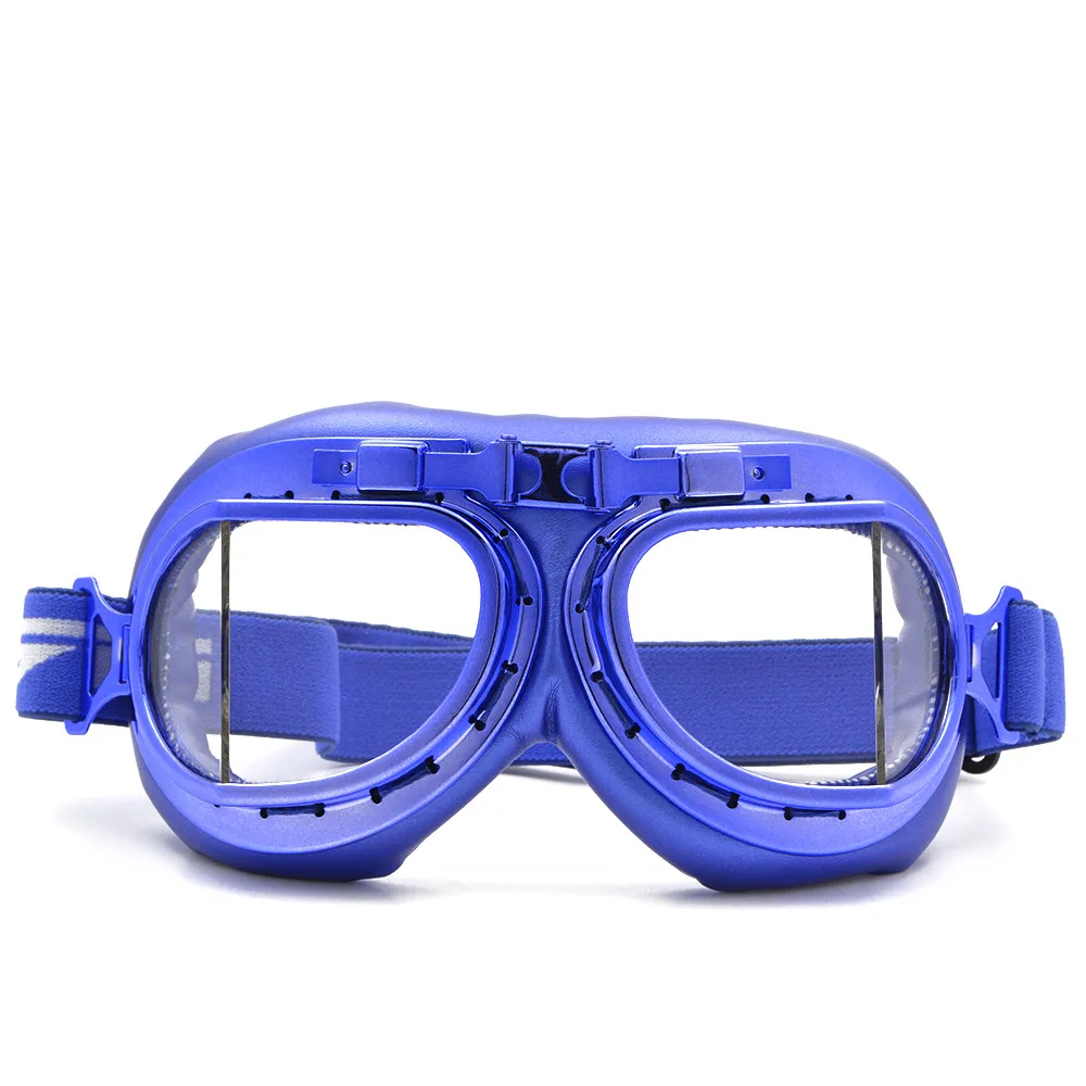 B moto rcycle винтажные очки moto cross Gafas moto шлем очки mtb байкерские очки - Цвет: Blue Frame Clear
