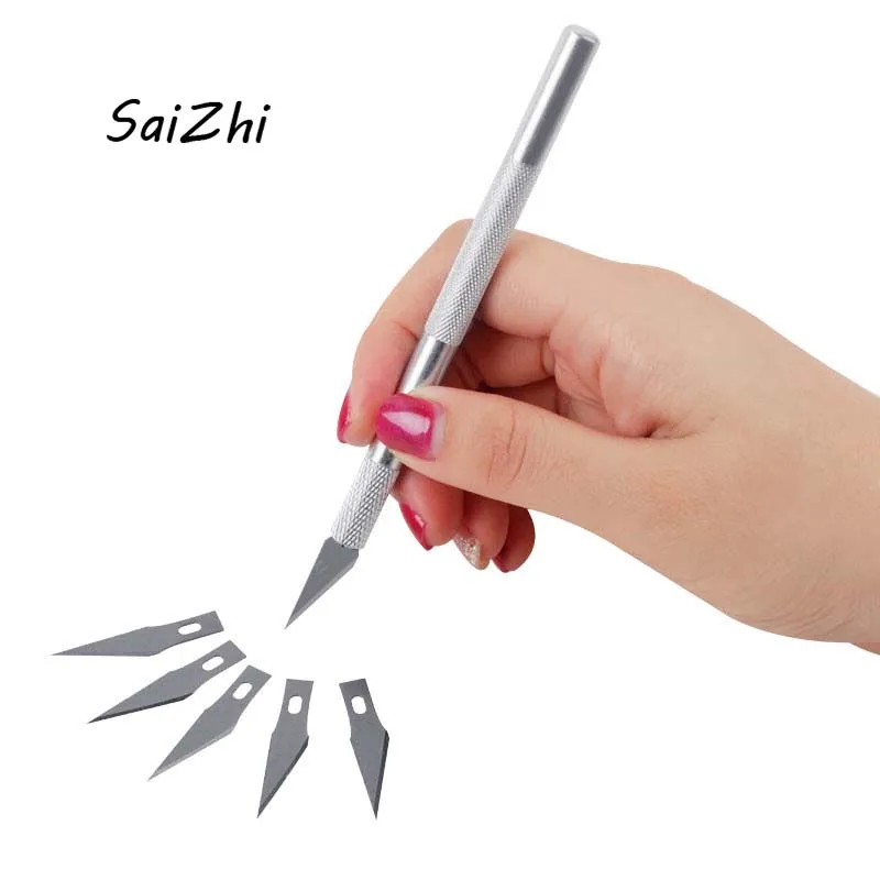 6 шт. лезвия Нескользящие металлические гравировальные ножи овощные Фрукты Нож