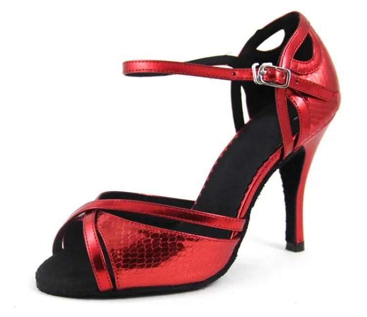Red as picture 9cm DILEECHI/ ; обувь для латинских танцев; женская Обувь для бальных танцев на высоком каблуке 9 см; Танцевальная обувь из Искусственной Змеиной кожи красного и золотого цвета - Цвет: Red as picture 9cm