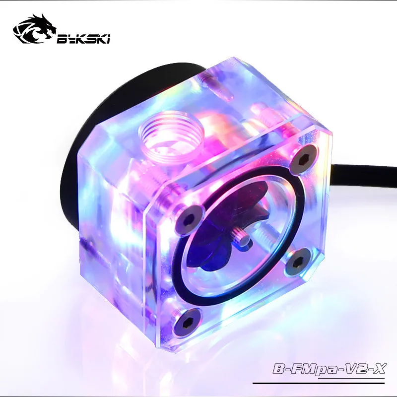Bykski B-FMpa-V2-X водяного охлаждения расходомер прозрачный акриловый G1/4 RBW 5 V AURA система освещения