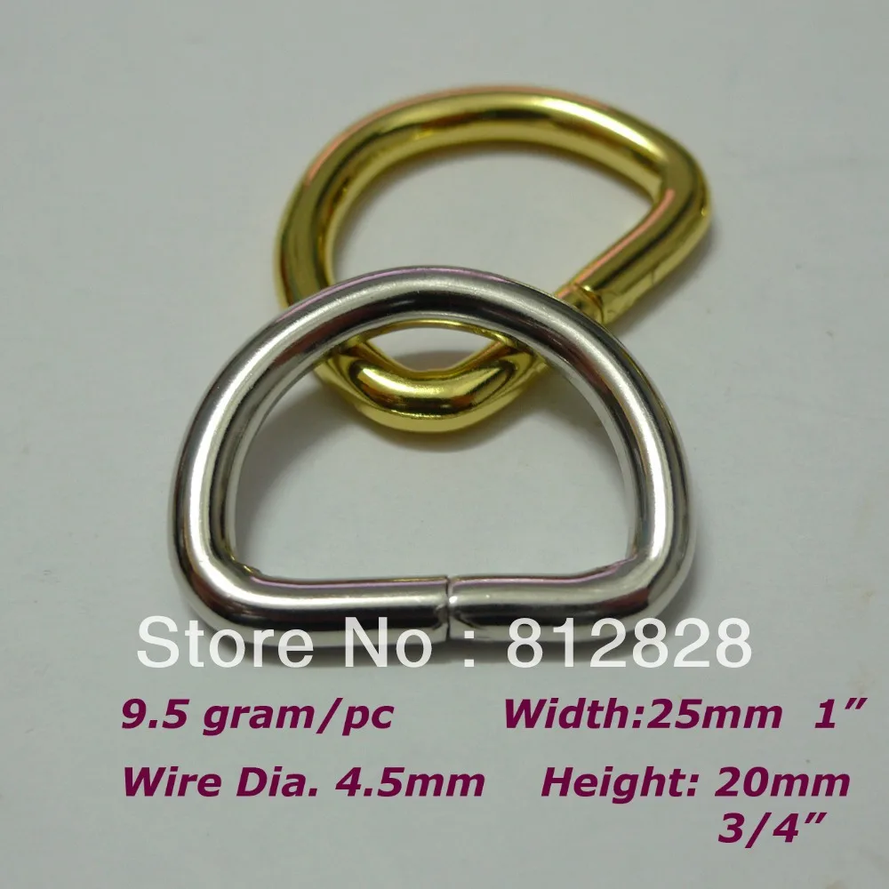 Серебристое металлическое D-образное кольцо 25 шт. 1 дюйм мм для больших нагрузок |