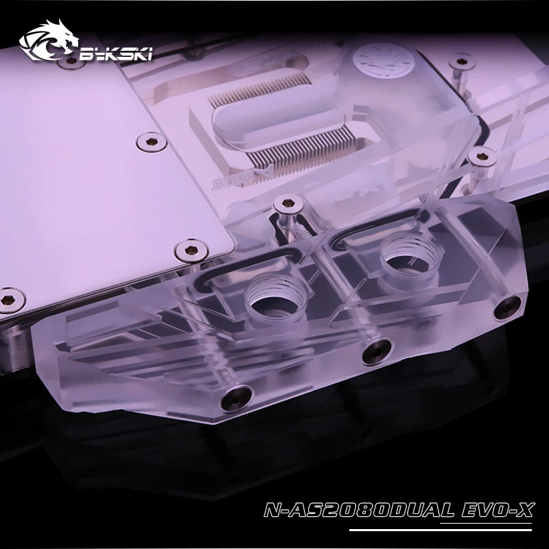 Bykski N-AS2080DUAL EVO-X полный охват GPU водяной блок для ASUS 2080DUAL-8G EVO теплоотвод видеокарты кулер