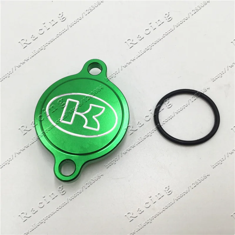 Зеленый ЧПУ заготовки масляный фильтр Обложка для Kawasaki KX250F KX 250F KXF250 2004- MX