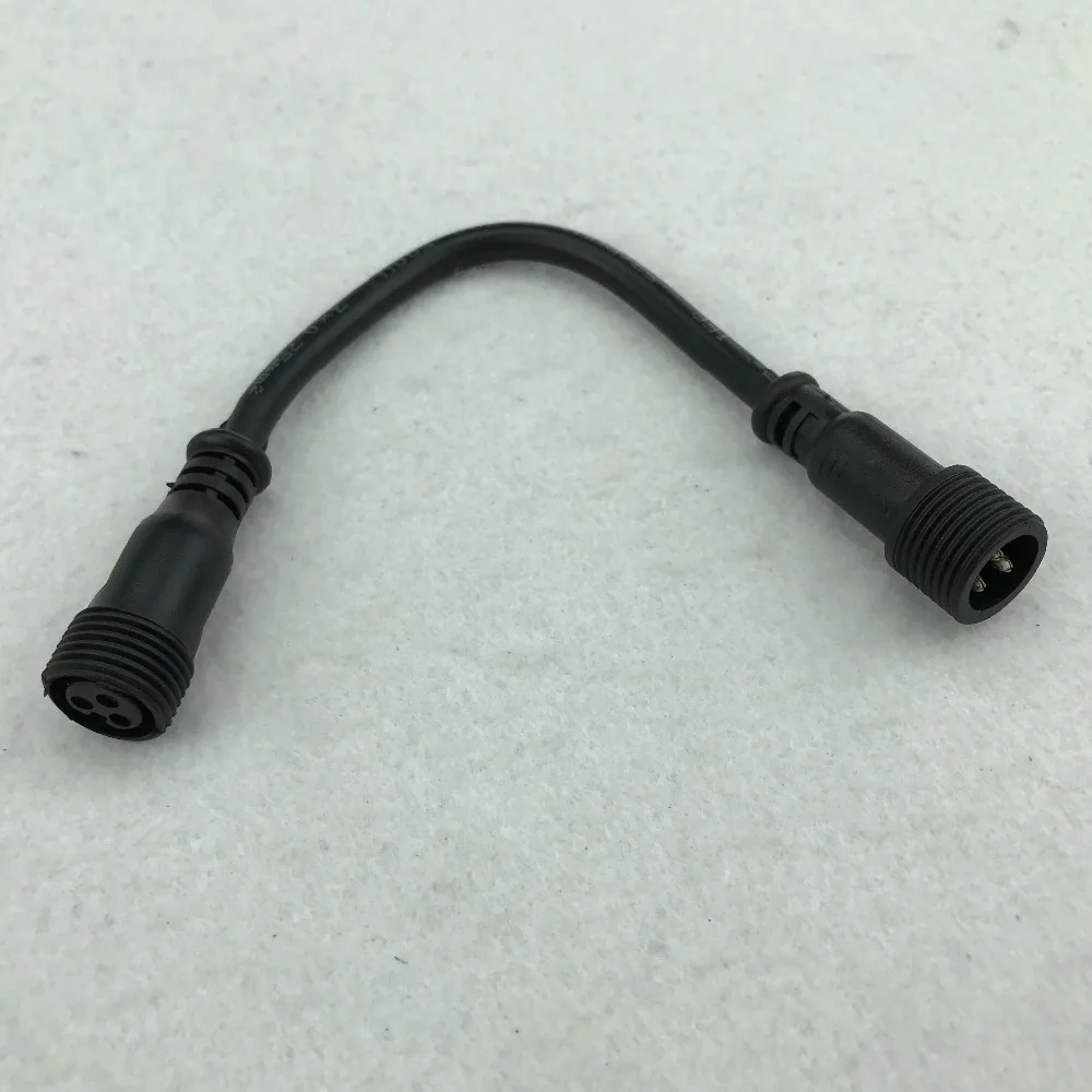 

3 core Xconnect male connector to 3 core 13.5mm female connector;20cm long;18AWG black round wire