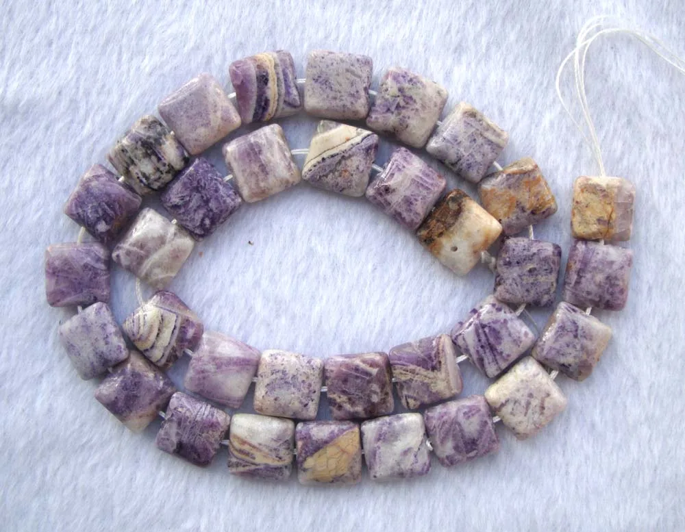 Натуральные фиолетовые радужные яшмы плоские квадратные бусины россыпью для