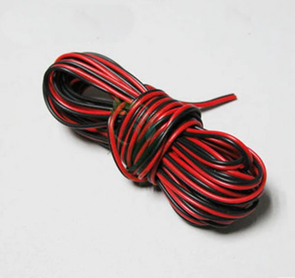 100 м/рулон 2x20AWG ПВХ провод красный + черный 2 контакта одноцветная Светодиодная