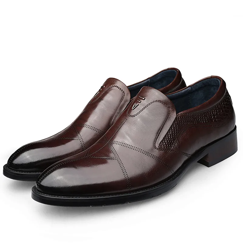 Мужские строгие туфли из натуральной кожи; удобные деловые туфли с острым носком; свадебные туфли для мужчин