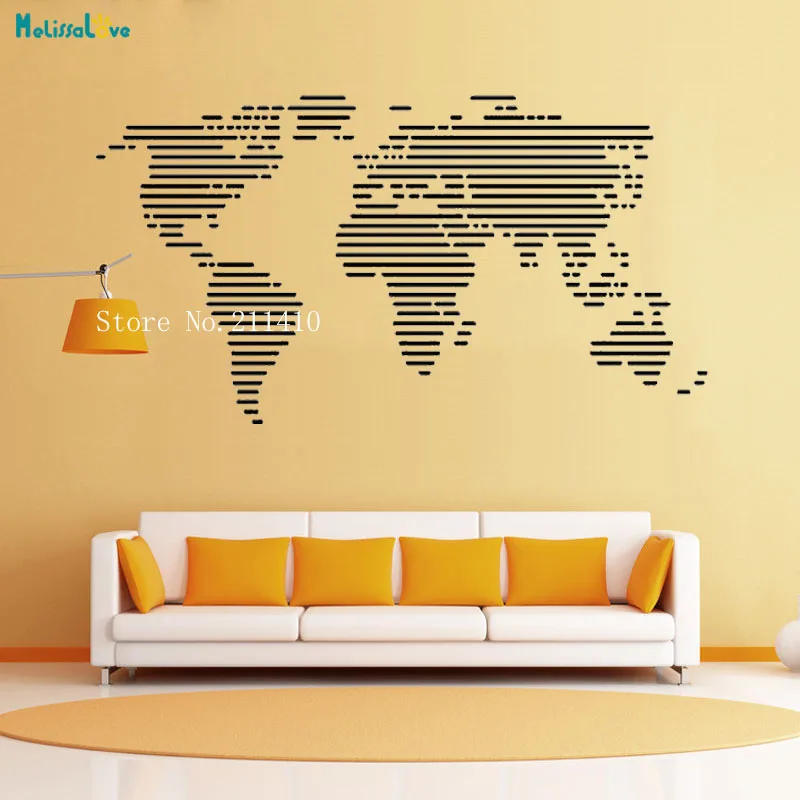 Map of the world vinyle autocollant mural décalcomanie quotes Map of the world vinyle autocollant mural décalcomanie quotes