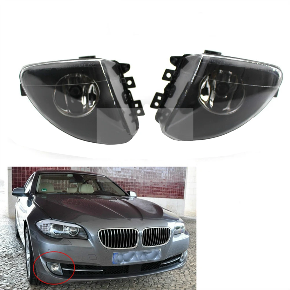 

For BMW F10 F18 5 Series 2011 2012 2013 Auto Fog Lamp Clear Lens Car Front Bumper Grille Driving Fog Lights 63177216887