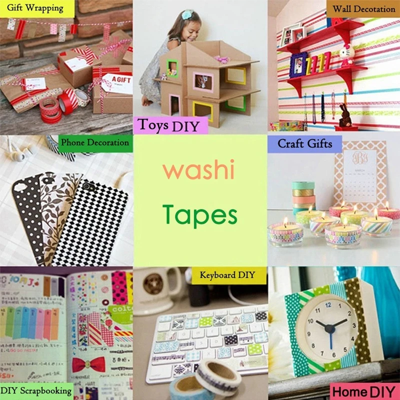 Декоративные васи ленты DIY радуга Маскировочные наклейки бумажный набор 10 рулонов