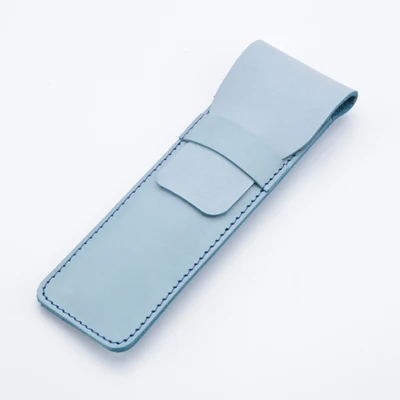 Wax Blue small Чехол-карандаш ручной работы из натуральной кожи, сумка-карандаш из воловьей кожи, винтажный Ретро стиль, аксессуары для путешествий - Цвет: Wax Blue small