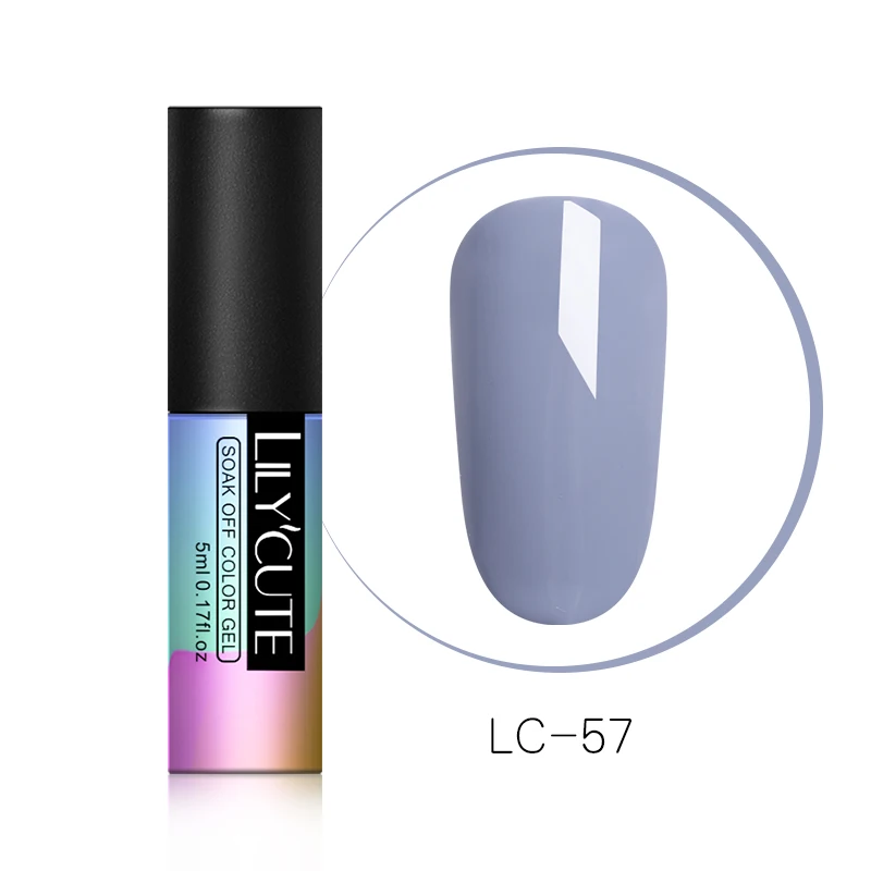 LC-57 LILYCUTE глубокий Небесно-Голубой УФ-гель для ногтей чистый синий цвет замачиваемый Гель-лак для ногтей долговечный дизайн маникюра - Цвет: LC-57