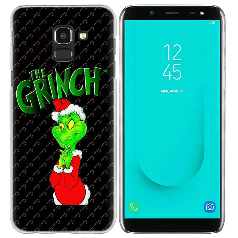 Чехол Жесткий ПК для Samsung Galaxy J2 J3 J4 J5 J6 J7 J8 премьер-плюс зеленый Гринч Рождество Coque