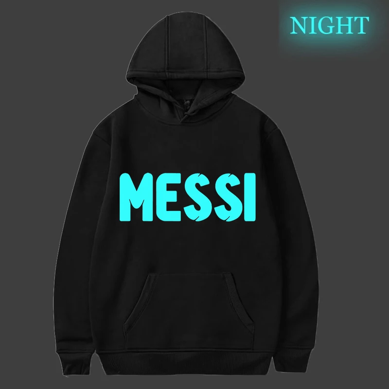 Мужская и Женская толстовка с капюшоном Messi 10, светящаяся толстовка для мальчиков и девочек, модные повседневные хлопковые Толстовки для подростков, толстовки, топы, верхняя одежда, пуловер