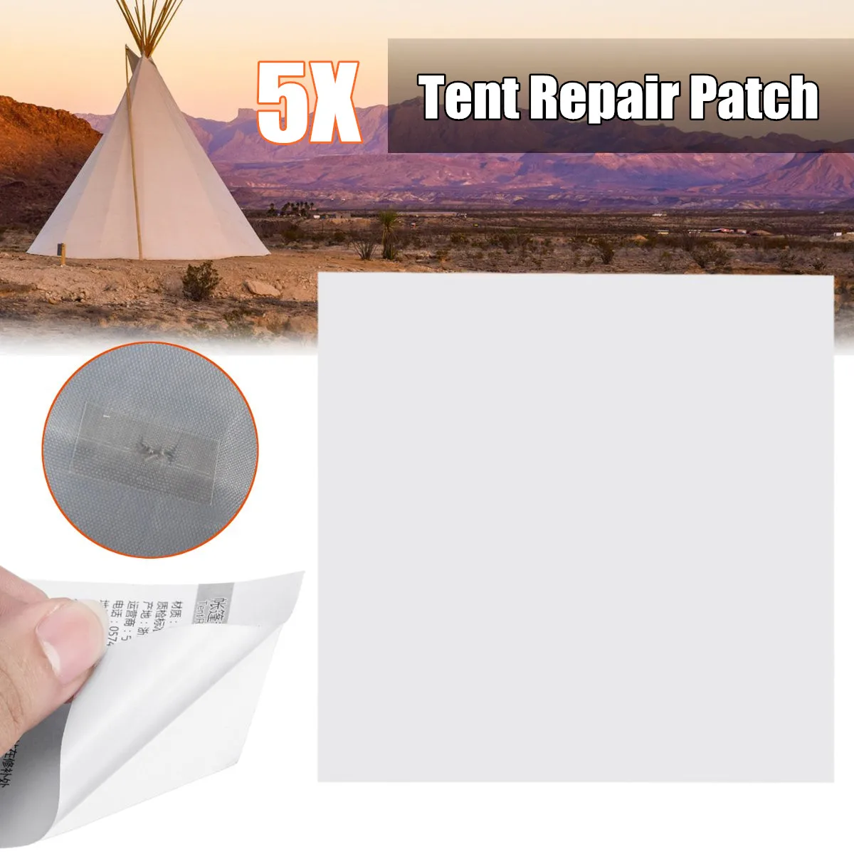 

5Pcs Clear Adhesive Repair Tape Patch Kit Adhesive Waterproof Pvc Stickers For Tent Canopy Awning Marquee