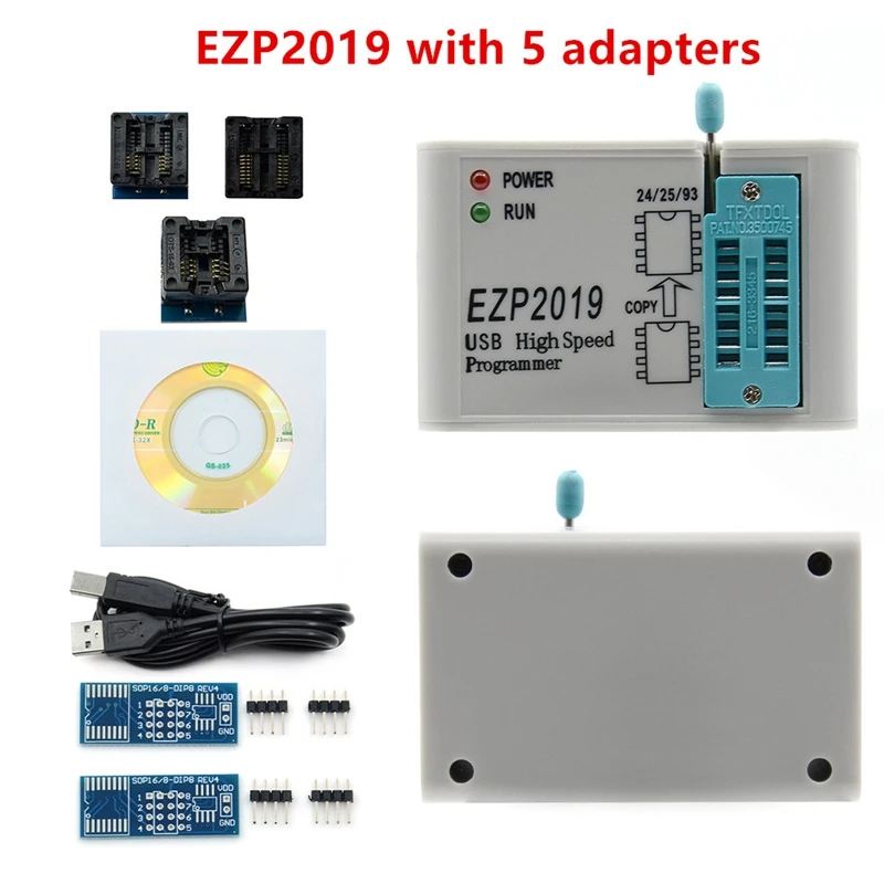 Новейшая версия Ezp2019 высокоскоростной Usb Spi программатор поддержка 24 25 93 Eeprom 25 флэш-чип биос+ 5 разъемов