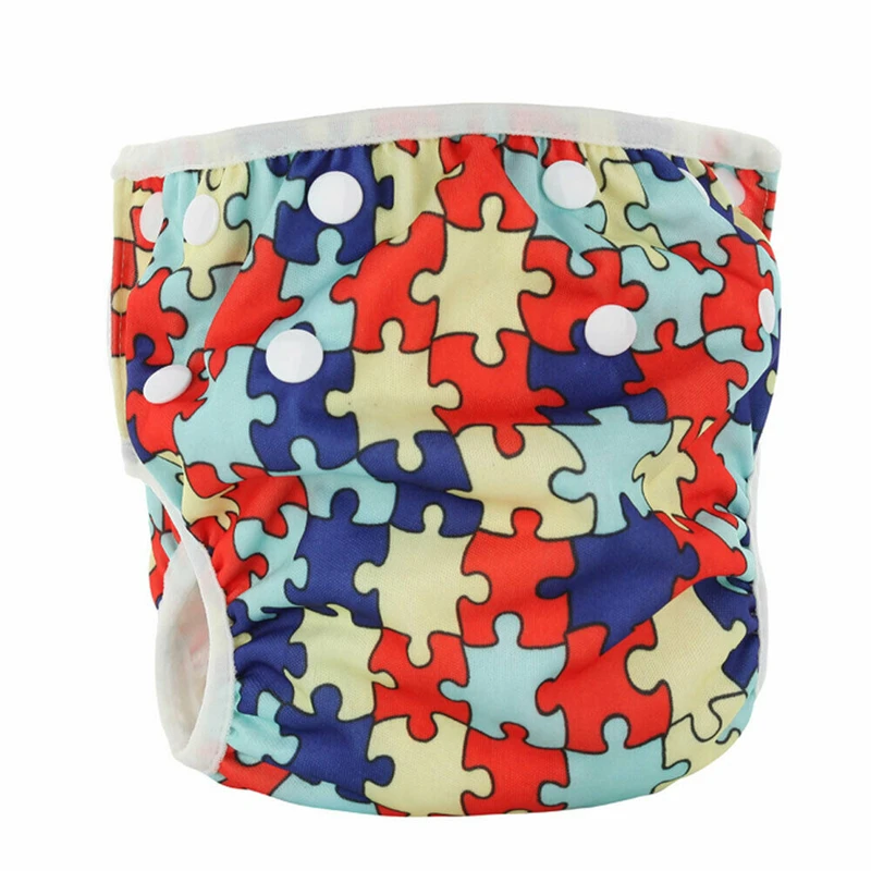 Baby Adjustable Swim Diaper Training Pants Reusable Waterproof Nappy Washable Covers Baby Boy Girl Printed Cloth Diaper Washable