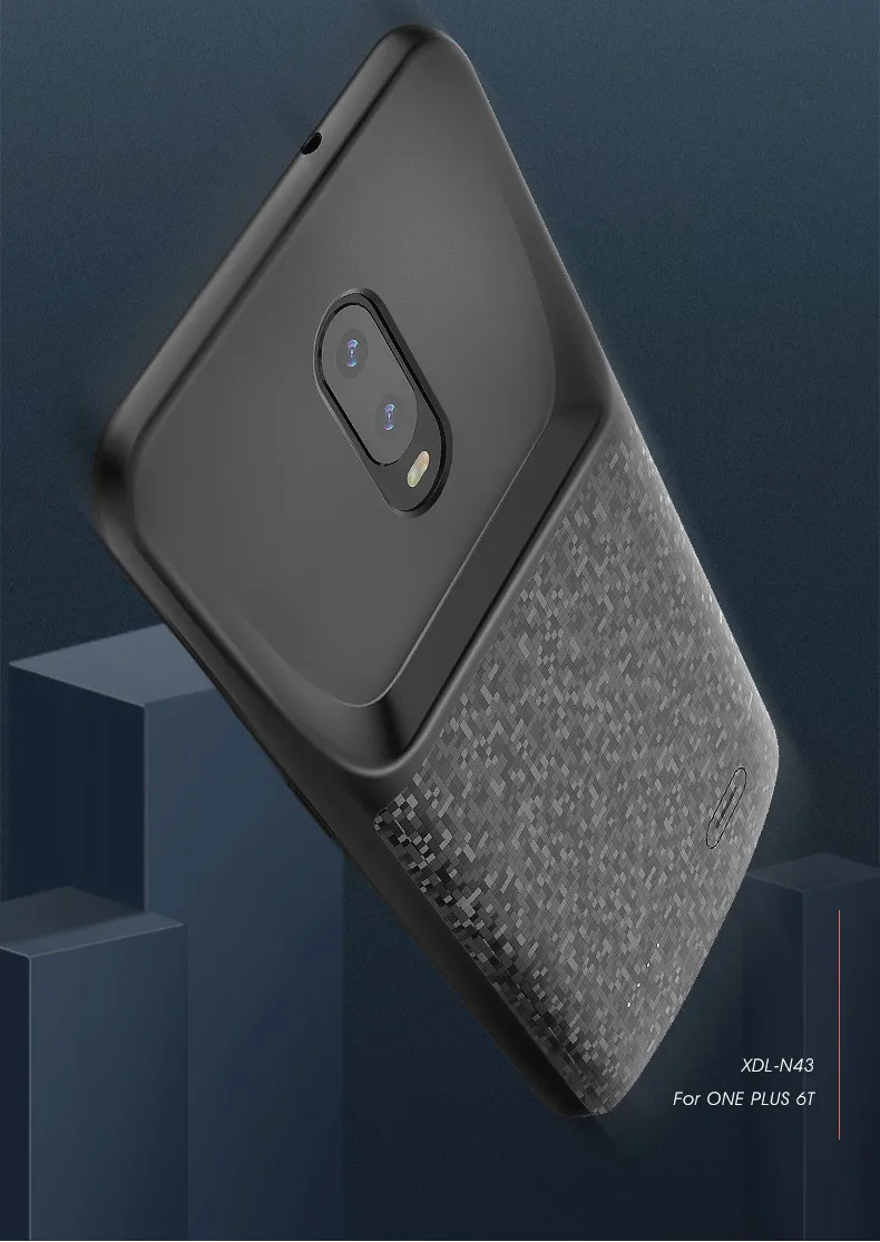 Для OnePlus 6T чехол для зарядного устройства 4700 мАч внешнее резервное зарядное устройство power Bank для one plus 6t зарядный чехол для телефона Capa