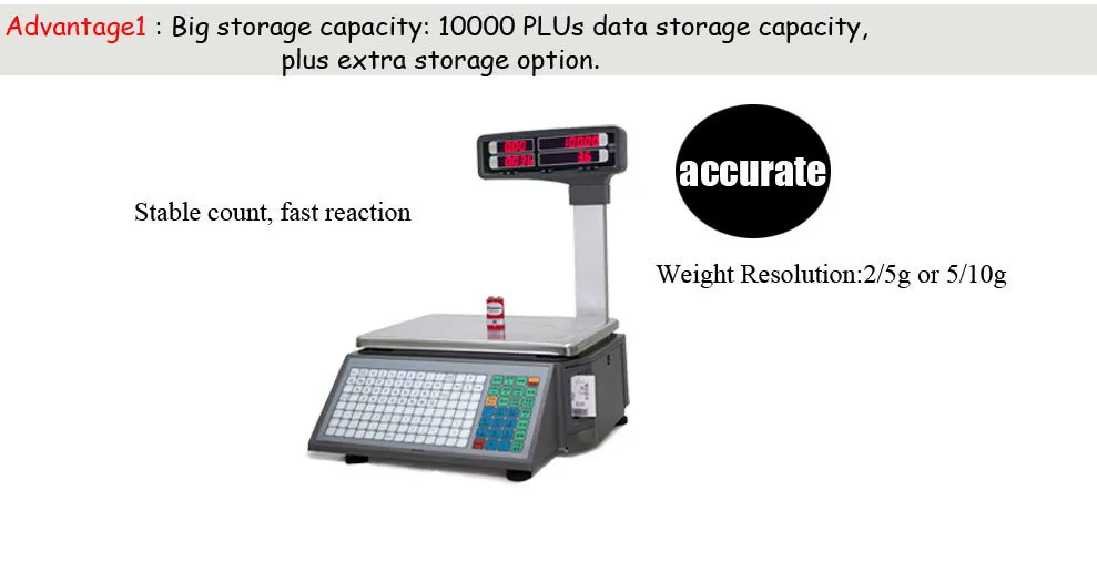 HSPOS 15 кг 30 кг Взвешивание цифровые кассовый аппарат масштаба с Термальность принтер штрих-кодов для супермаркет POS Системы