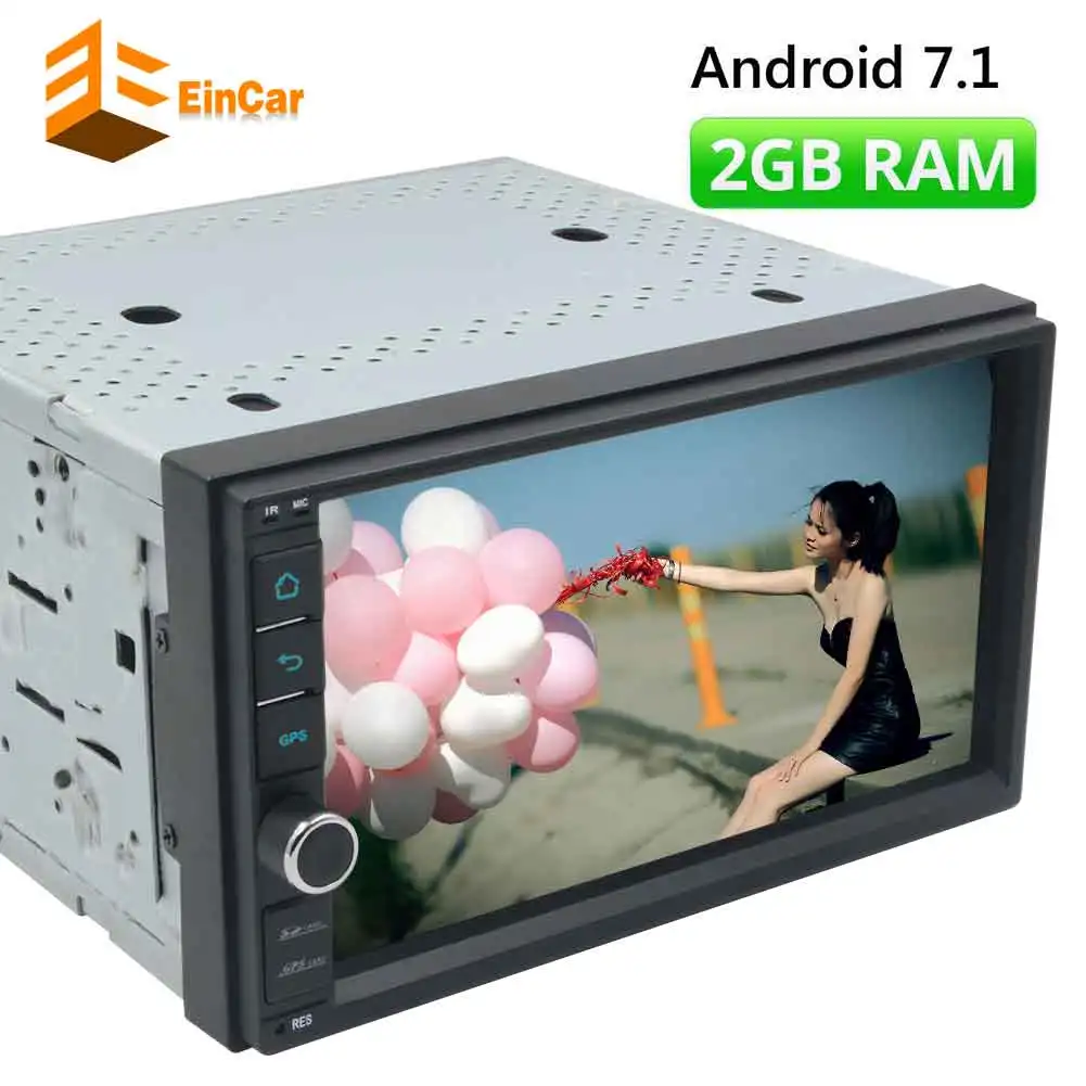 Clearance 2 Din Android 7.1 Car In Dash Multimedia Player 7" HD Touch Screen Bluetooth GPS WiFi Mirror Link FM/AM Radio 2GB RAM+32 GB ROM 4