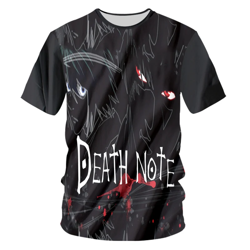 CJLM футболка Черная мужская летняя с 3d принтом футболки надписью Death Note Мужская