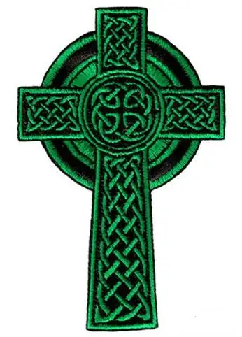 

GREEN CROSS iron-on PATCH embroidered IRISH CHRISTIAN RELIGIOUS EMBLEM WHOLESALE DROPSHIP FREE SHIPPING