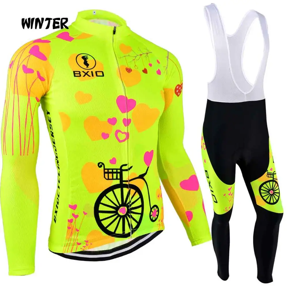 Winter Type BXIO Pro зимний теплый флисовый женский спортивный костюм для велоспорта MTB Одежда для велоспорта Ciclismo с длинным рукавом велосипедный 125 - Цвет: Winter Type