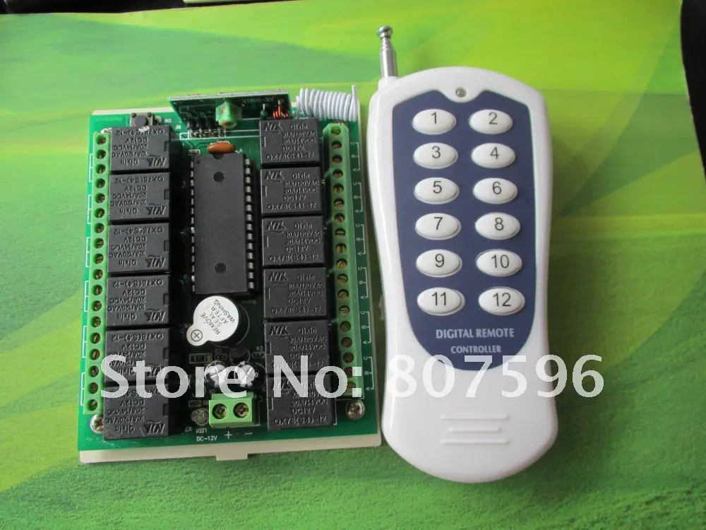 DC 12 V 10A 12 CH RF беспроводной пульт дистанционного управления Переключатель системы прибор дистанционного управления по радио беспроводной релейный Переключатель приемника и передатчика