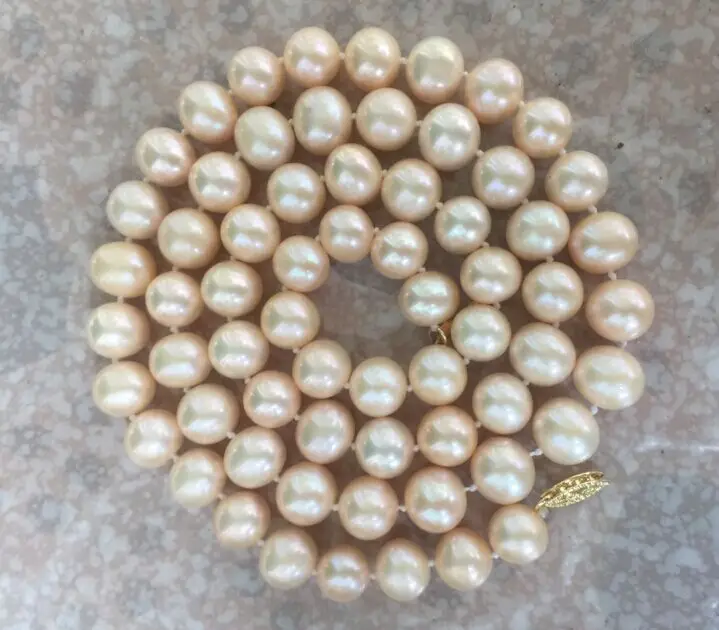 

elegant 9-10mm round south sea multicolor pearl necklace 24inch 14KGP