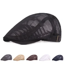 Летние художественные винтажные свободные унисекс сетчатые береты регулируемые металлические кнопки мужские уличные шапки женские модели джентльменские женские шапки BL012