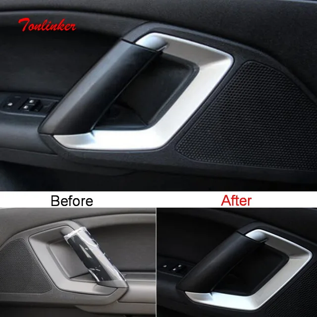 Tonlinker Interior Car Door Handle Position Cover Sticker For Peugeot 308 T9  2014-19 Car Styling 2 Pcs Abs Carbon Cover Sticker - Automotive Interior  Stickers - AliExpress