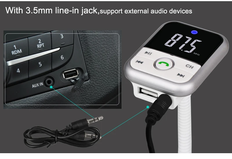 Bluetooth гарнитуры Беспроводной fm-передатчик радио адаптер USB Зарядное устройство ЖК-дисплей удаленного Управление fm-передатчик автомобильный комплект MP3 плеер
