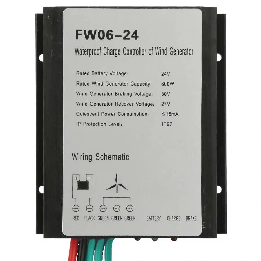 Generador eolico FW06-24 IP67 Водонепроницаемый 24 V Контроллер заряда ветровой энергии контроллер ветрогенератора гидрогенератор скидка